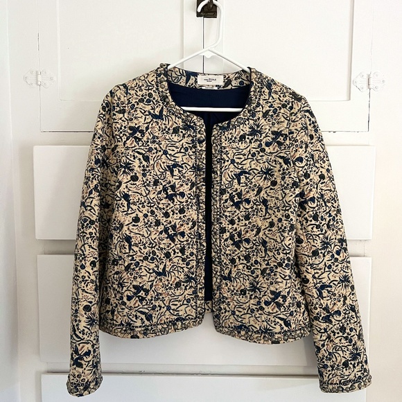 Isabel Marant Etoile Hustin Printed Quilt Jacket with Stud Trim - Picture 1 of 9